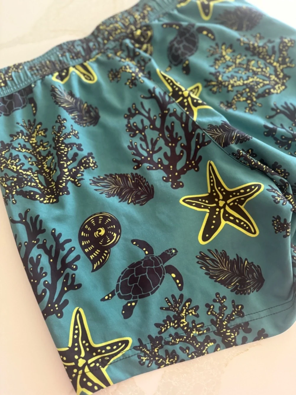 Maamgic Men's Swimsuit 5 inch inseam, Green- Sea World, Size XS